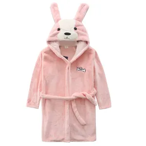 Toddler Girls Hooded Coral Fleece Sleep Robe Bathrobe