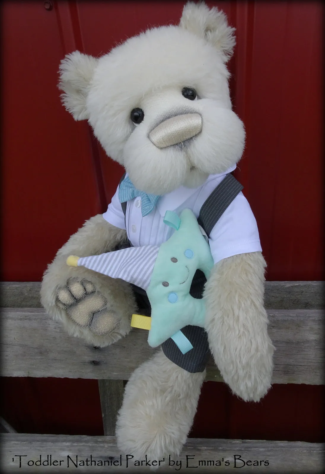 Toddler Nathaniel Parker - 21" ALPACA and MOHAIR Artist toddler style Bear by Emmas Bears - OOAK