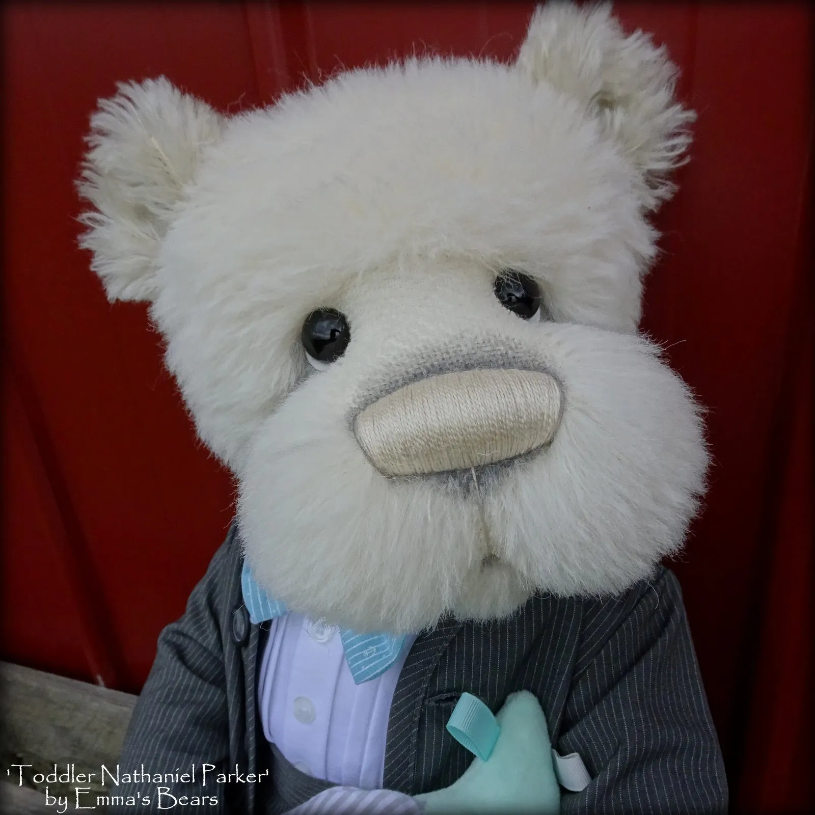 Toddler Nathaniel Parker - 21" ALPACA and MOHAIR Artist toddler style Bear by Emmas Bears - OOAK