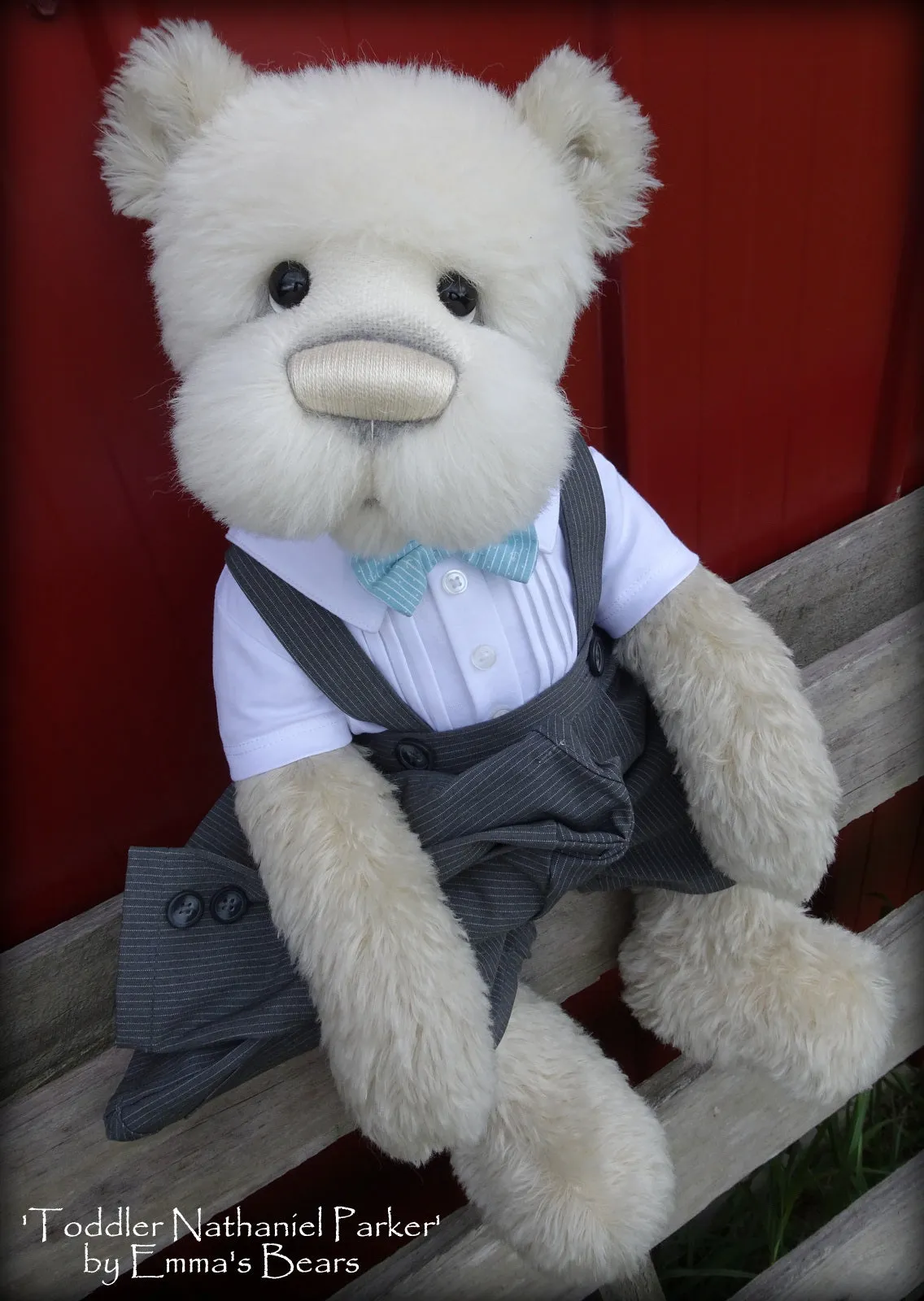 Toddler Nathaniel Parker - 21" ALPACA and MOHAIR Artist toddler style Bear by Emmas Bears - OOAK