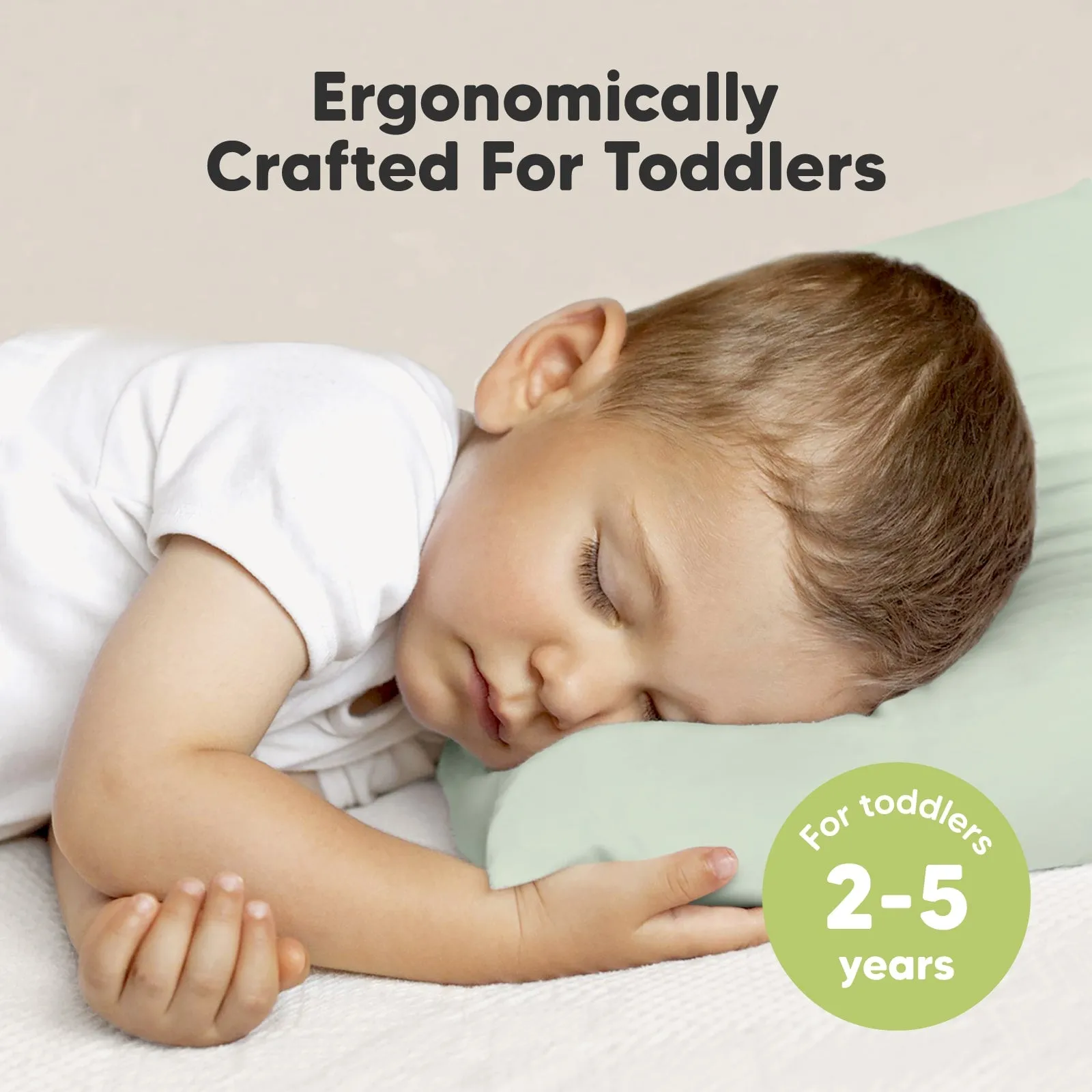 Toddler Pillow with Pillowcase (Sage)