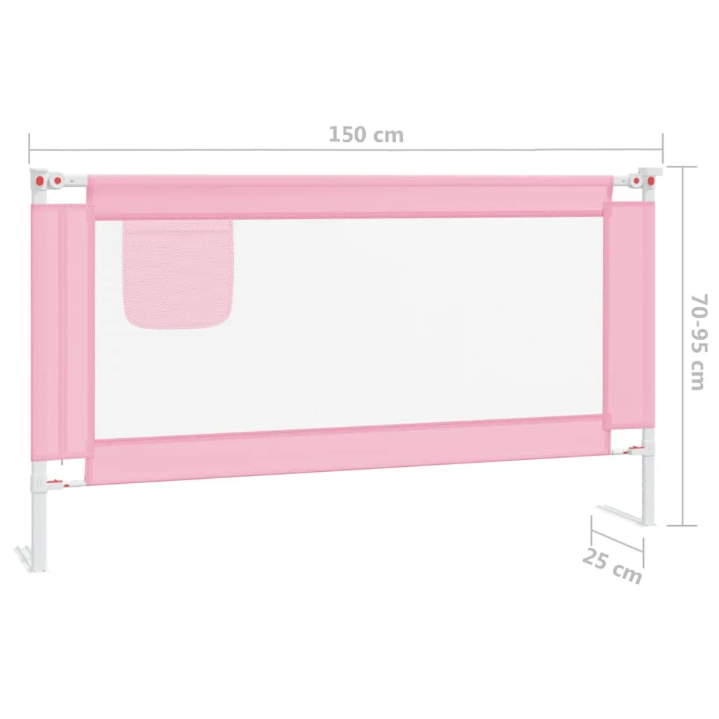 Toddler Safety Bed Rail Pink 150x25 cm Fabric