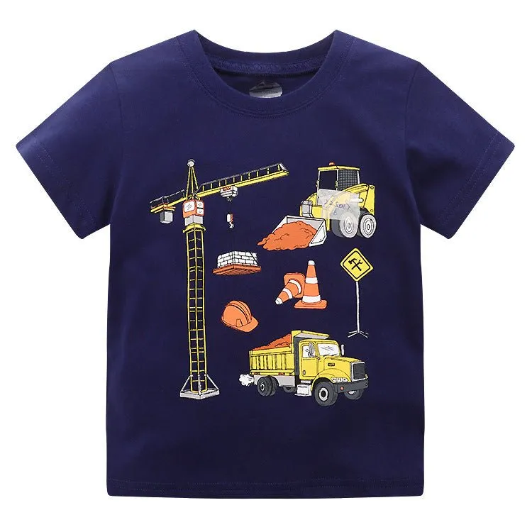 Toddler/Kid Boy Cartoon Designs T-shirt (9 Designs)