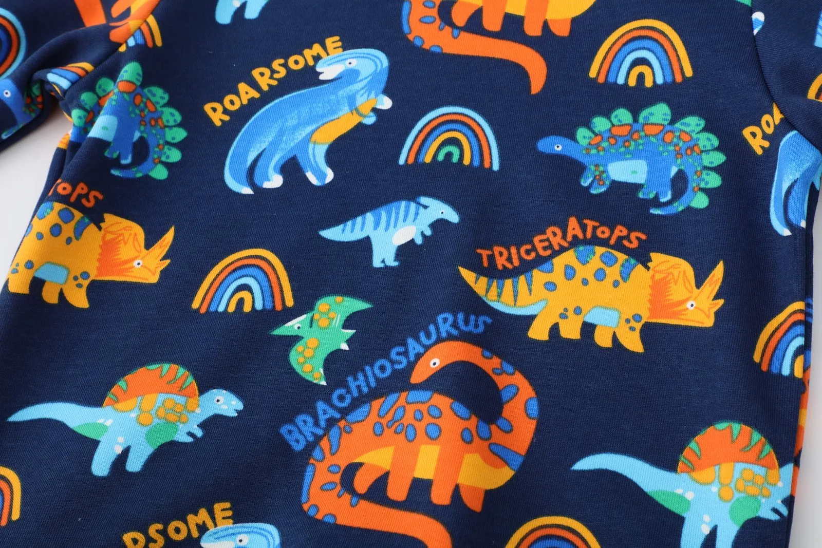 Toddler/Kid Boy's Full Dinosaur and Rainbow Print Sweatshirt and Pants Set