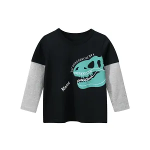 Toddler/Kid Boy's Long Sleeve Tyrannosaurus Rex Print T-shirt