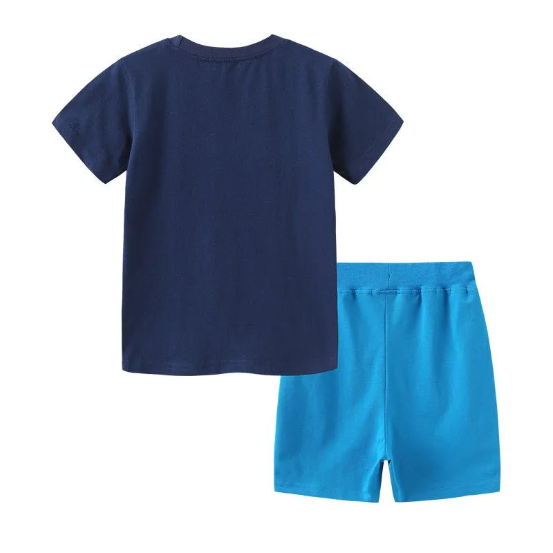 Toddler/Kid Boy's Sailing Boat T-shirt with Shorts Set