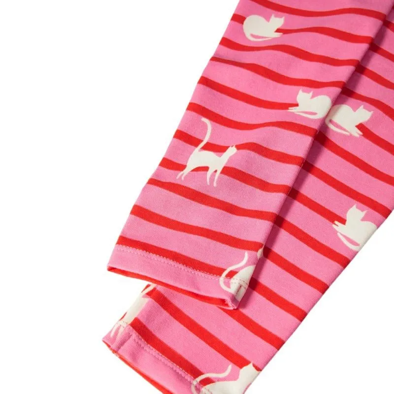 Toddler/Kid Girl's Cute Cat Print Design Pink Leggings