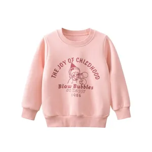 Toddler/Kid Girl's Pink Sweatshirt with Cartoon Character Print Design