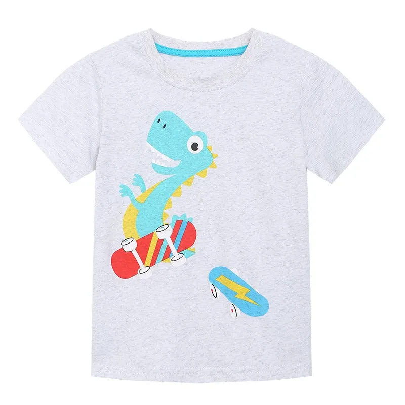 Toddler/Kid's Cartoon Dinosaur Print Design T-shirt for Summer