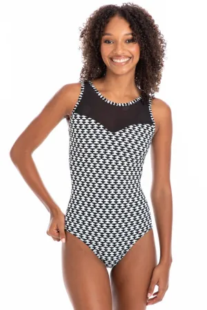 TOGS Odessa Mesh High Neck Mastectomy Swimsuit