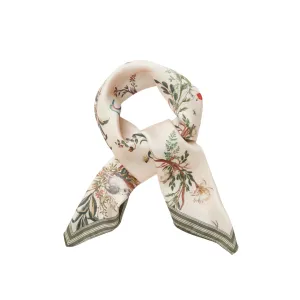 Toile de Jouy Olive Green Square Scarf