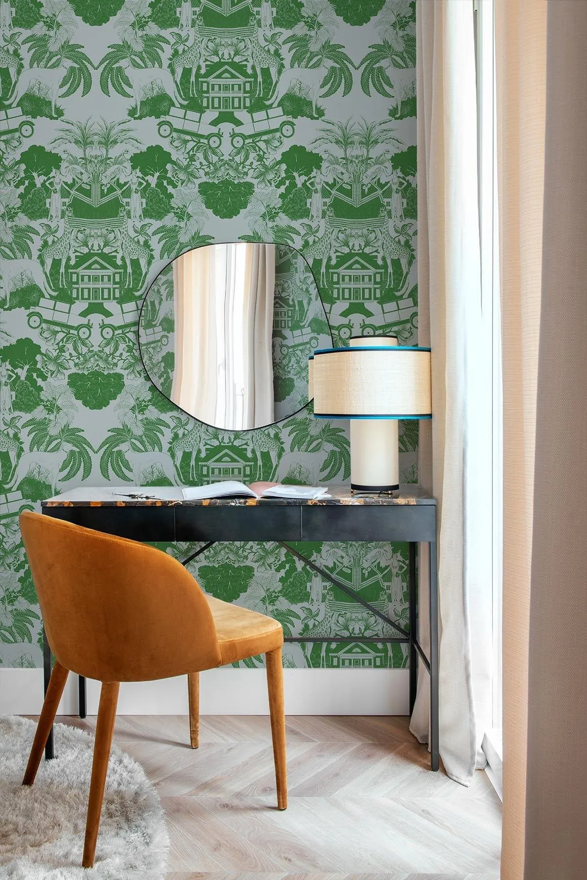 Toile de  Medallion Green