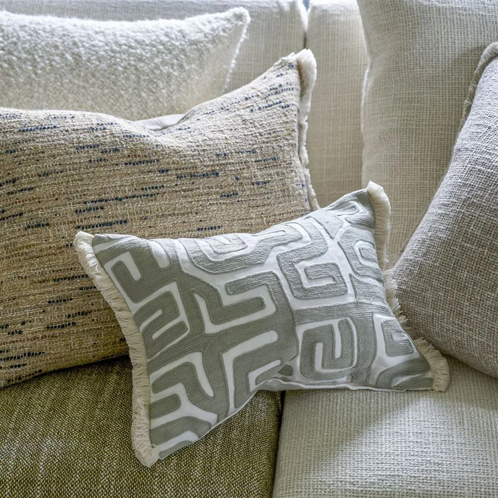 Tokusa Sepia Linen/cotton Throw Pillow by Designers Guild