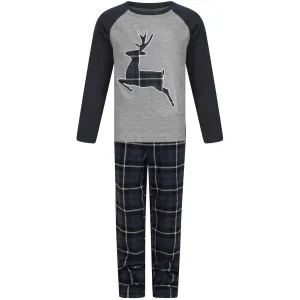 Tokyo Laundry Reindeer 2 Piece Boys Christmas Pyjama Set - Grey