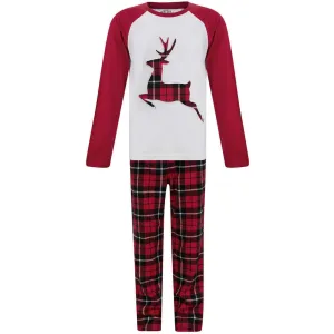 Tokyo Laundry Reindeer 2 Piece Boys Christmas Pyjama Set - Red