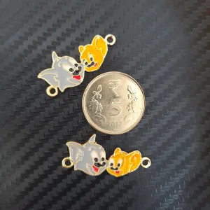 Tom And Jerry Metal Charms - Set Of 2