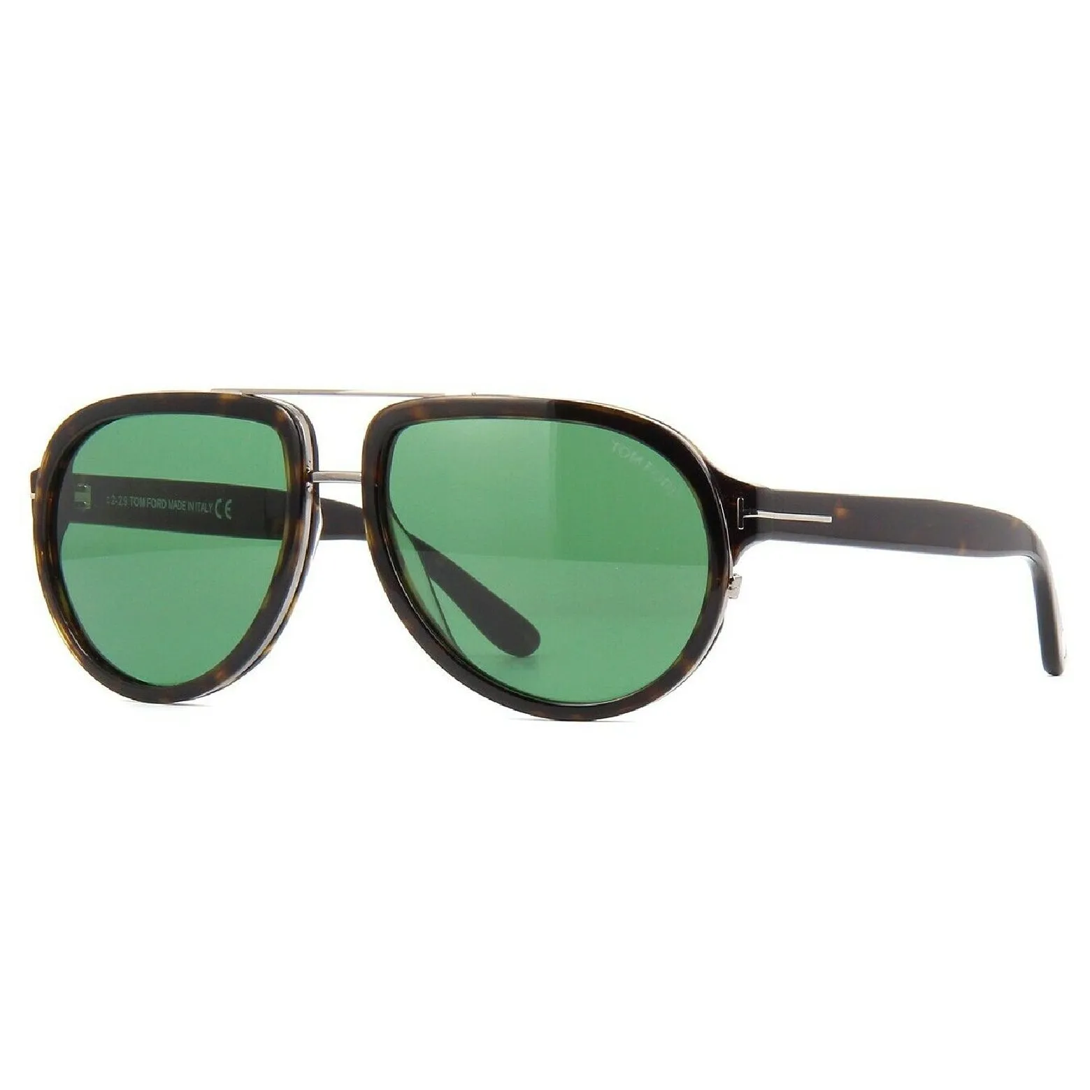 Tom Ford Dark Havana and Green Sunglasses