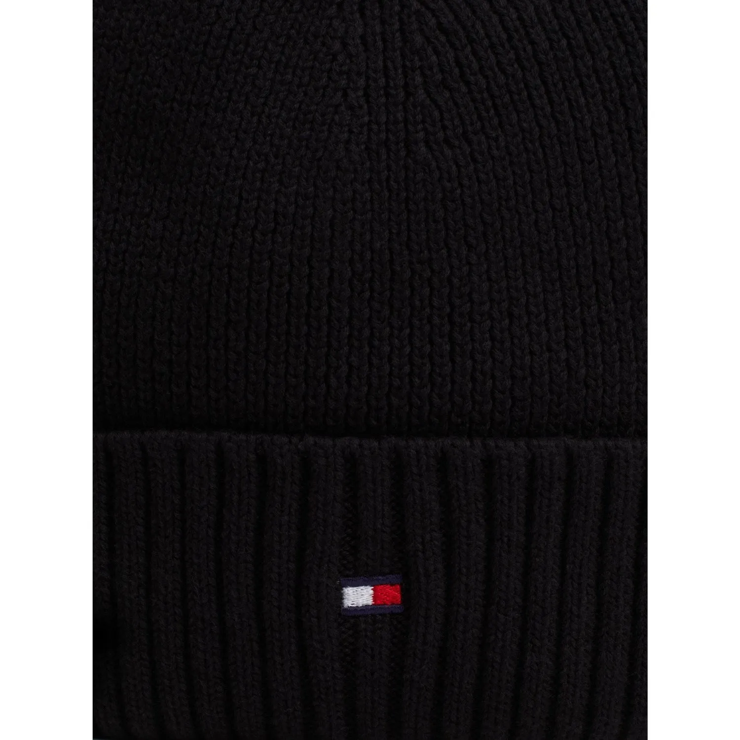 Tommy Hilfiger Black Small Flag Beanie