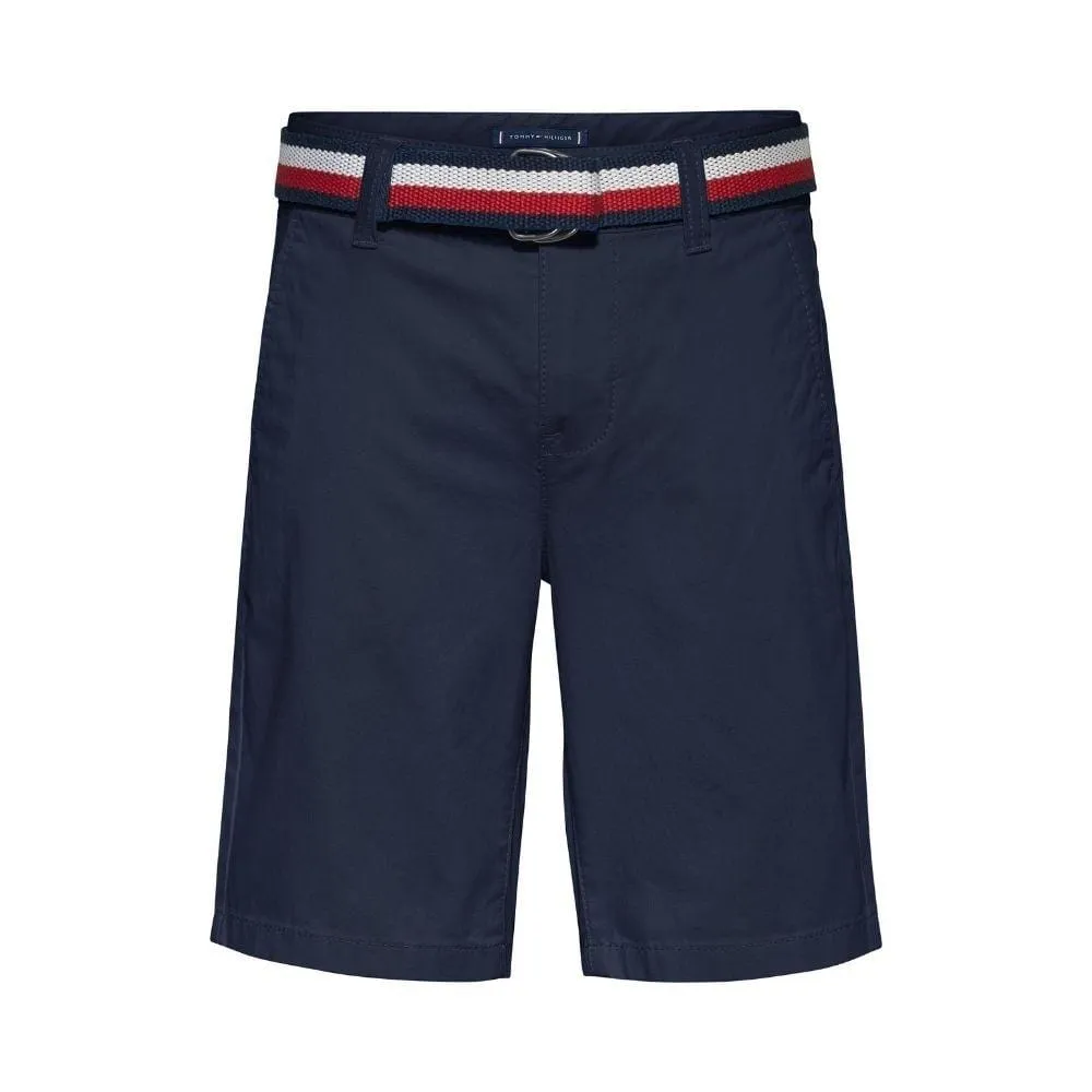 TOMMY HILFIGER - Essential Belted Chino Shorts - Navy