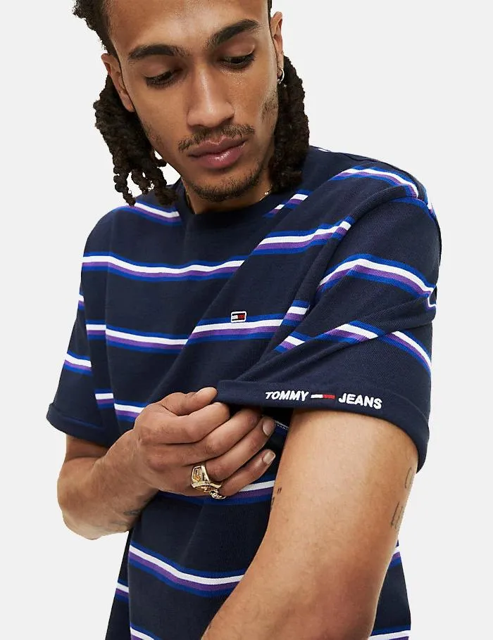 Tommy Jeans Retro Stripe T-Shirt - Black Iris