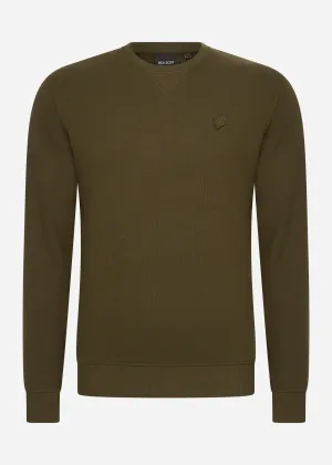 Tonal eagle crew neck sweatshirt - olive