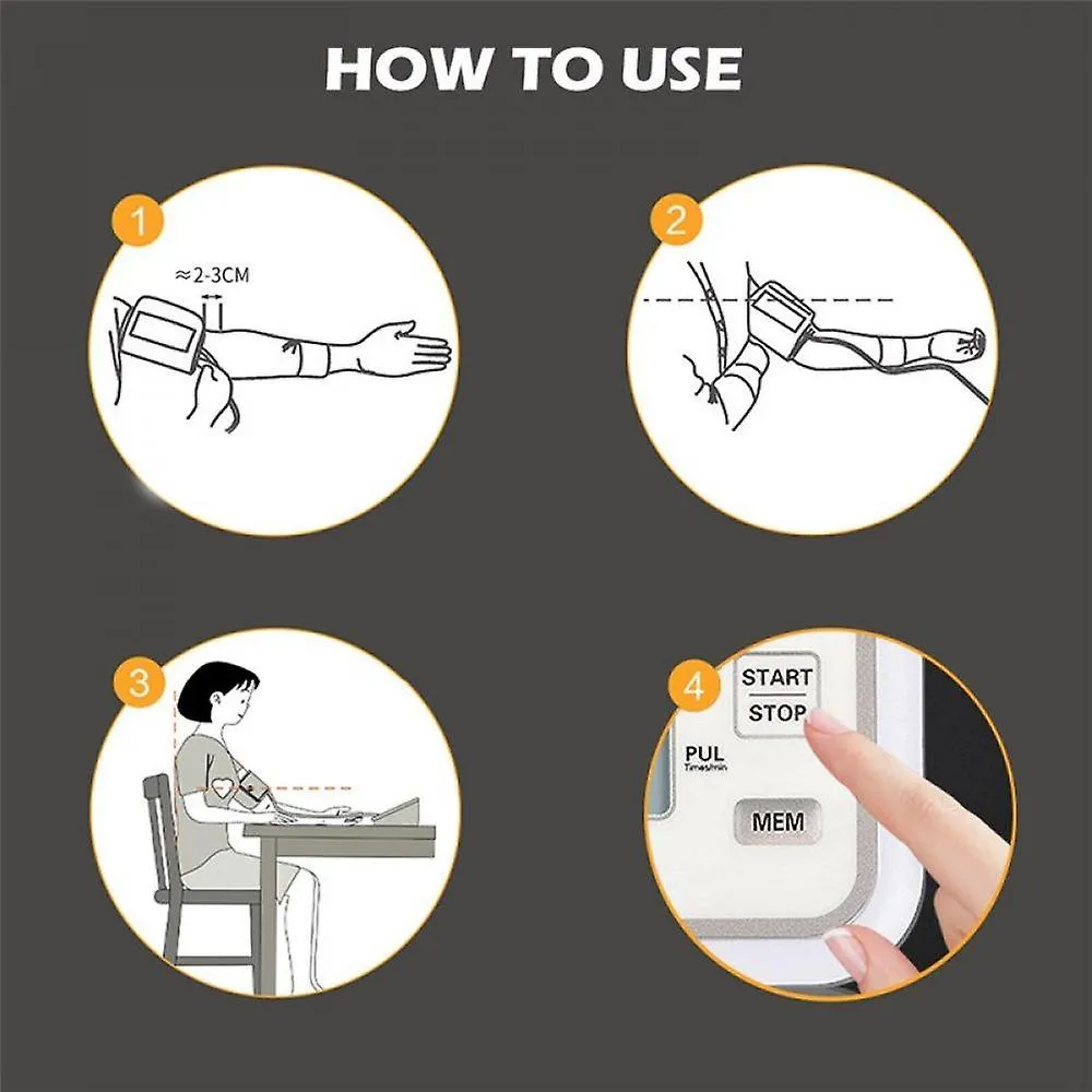 Tonometer Digital Blood Pressure Monitors For Measuring Arterial Pressure Cuff Sphygmomanometer Upper Arm