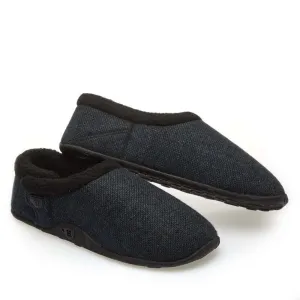 Tony - Dark Blue Tweed Men's Slippers