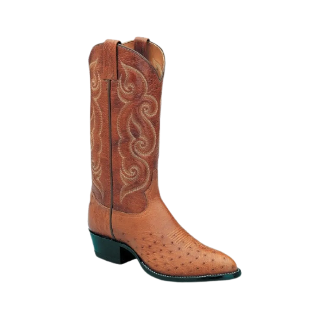 Tony Lama Men's Exotic Collection Western Smooth Ostrich Leather Peanut Brittle Boots