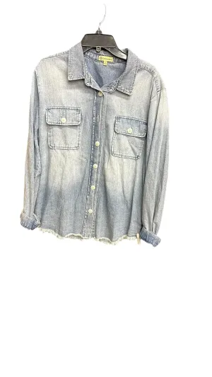 Top Long Sleeve By Democracy In Blue Denim, Size: L