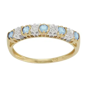 Topas & Diamant Ewigkeitsring in 9ct Gelb Gold