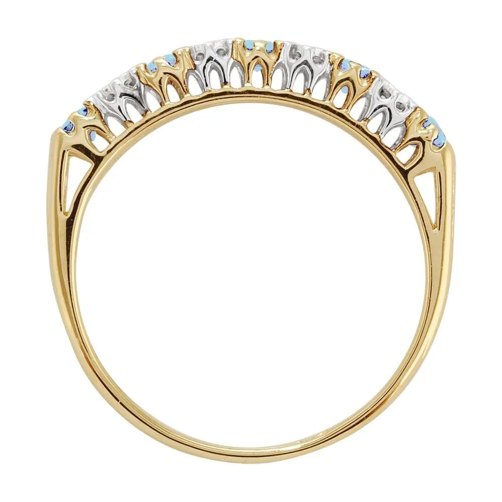 Topas & Diamant Ewigkeitsring in 9ct Gelb Gold