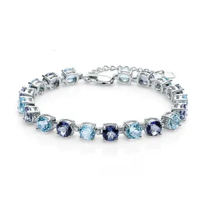 Topaz Mystic Quartz Gemstone 925 Sterling Silver Bracelets