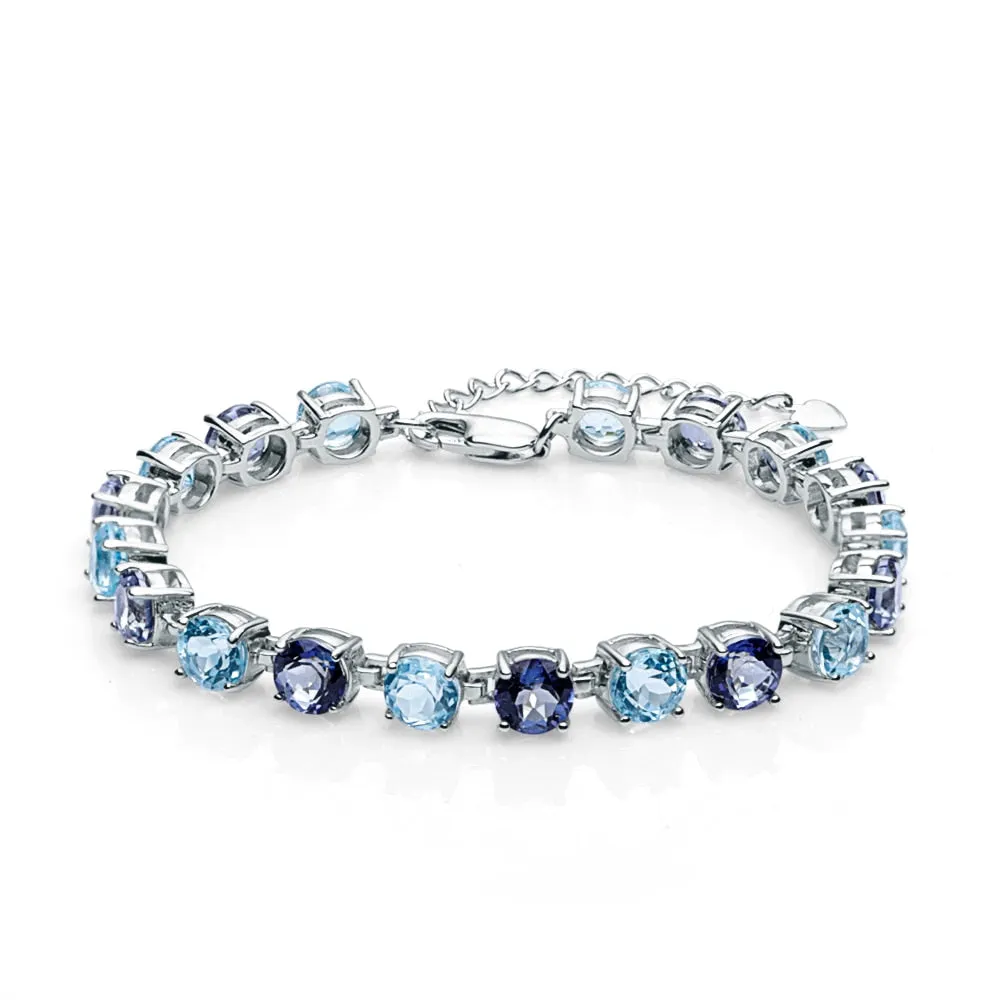 Topaz Mystic Quartz Gemstone 925 Sterling Silver Bracelets