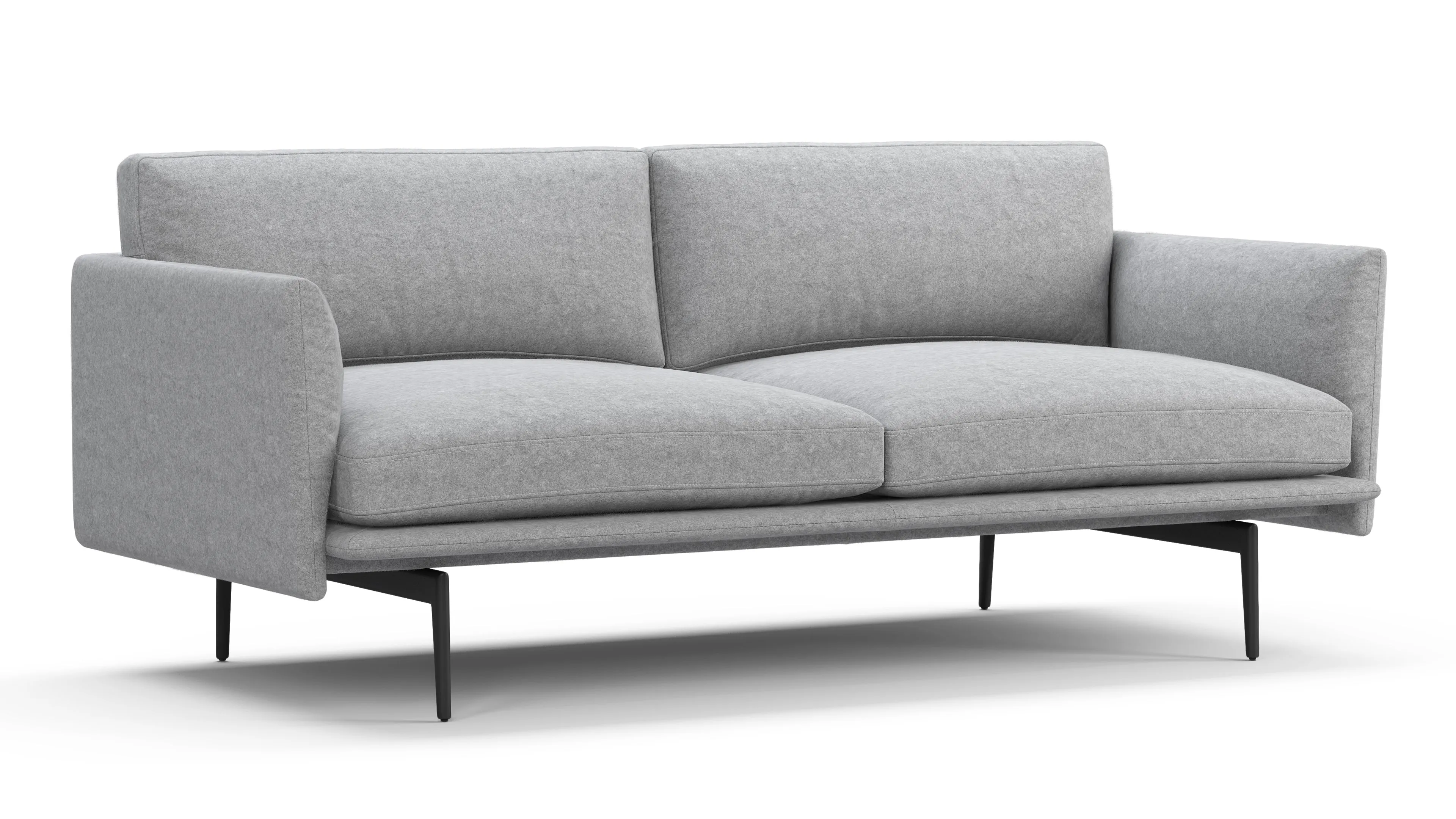 Toriko - Toriko Two Seater Sofa, Light Gray Wool