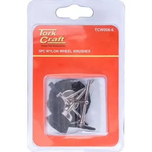 Tork Craft | Wire Brushes Mini Nylon 3.2mm Shaft Assorted Shapes 5Pc