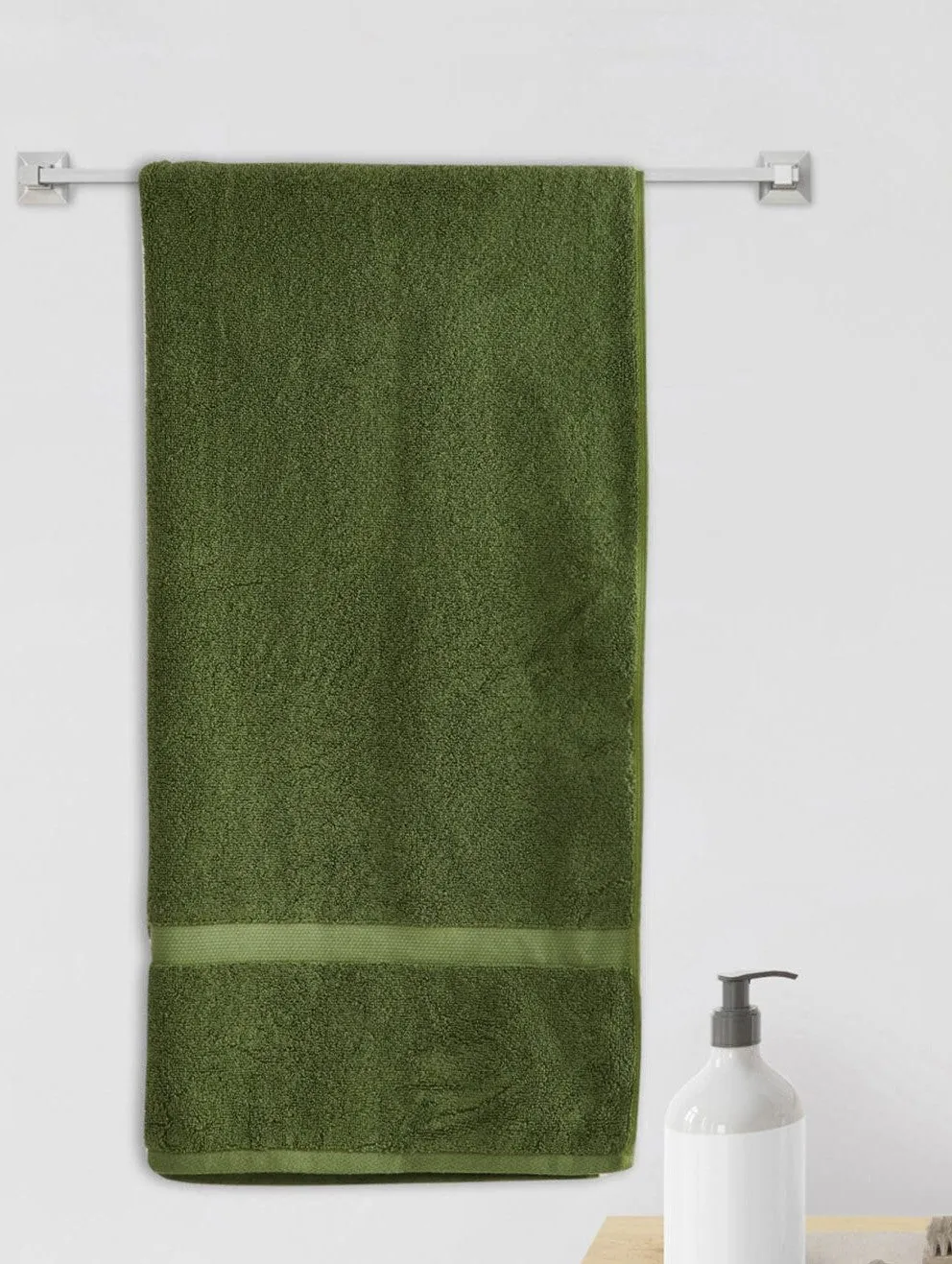 Toro Blu Large Size Bath Towel 500 GSM for Men & Women,140x70cm (LGT GREEN)