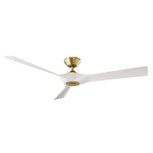 Torque 58" Ceiling Fan in Soft Brass & Matte White