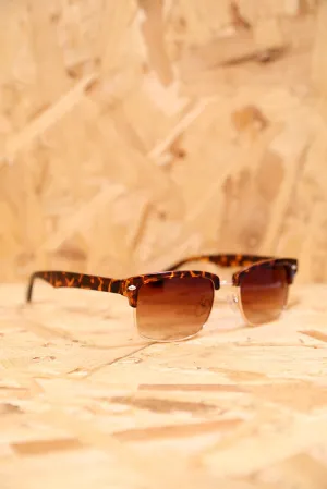 Tortoise Shell Rectangle Clubmaster Sunglasses