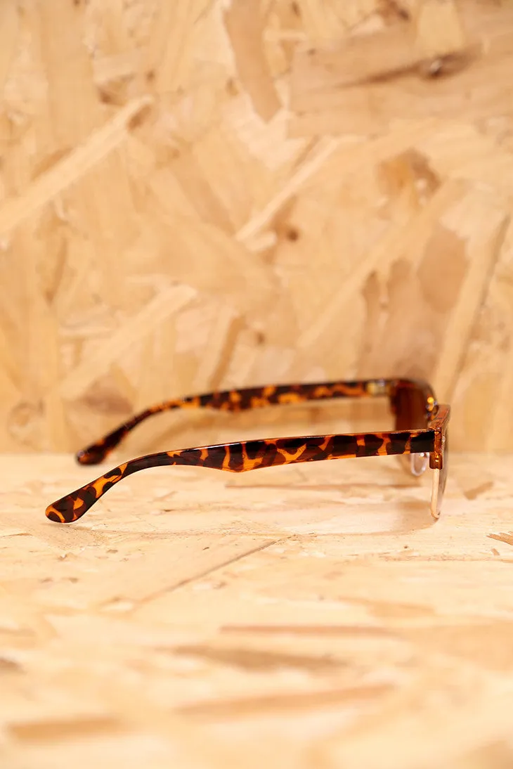 Tortoise Shell Rectangle Clubmaster Sunglasses