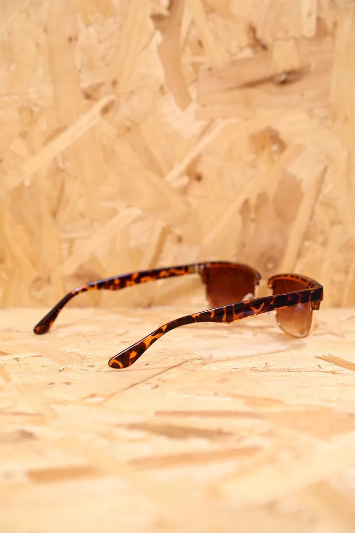 Tortoise Shell Rectangle Clubmaster Sunglasses