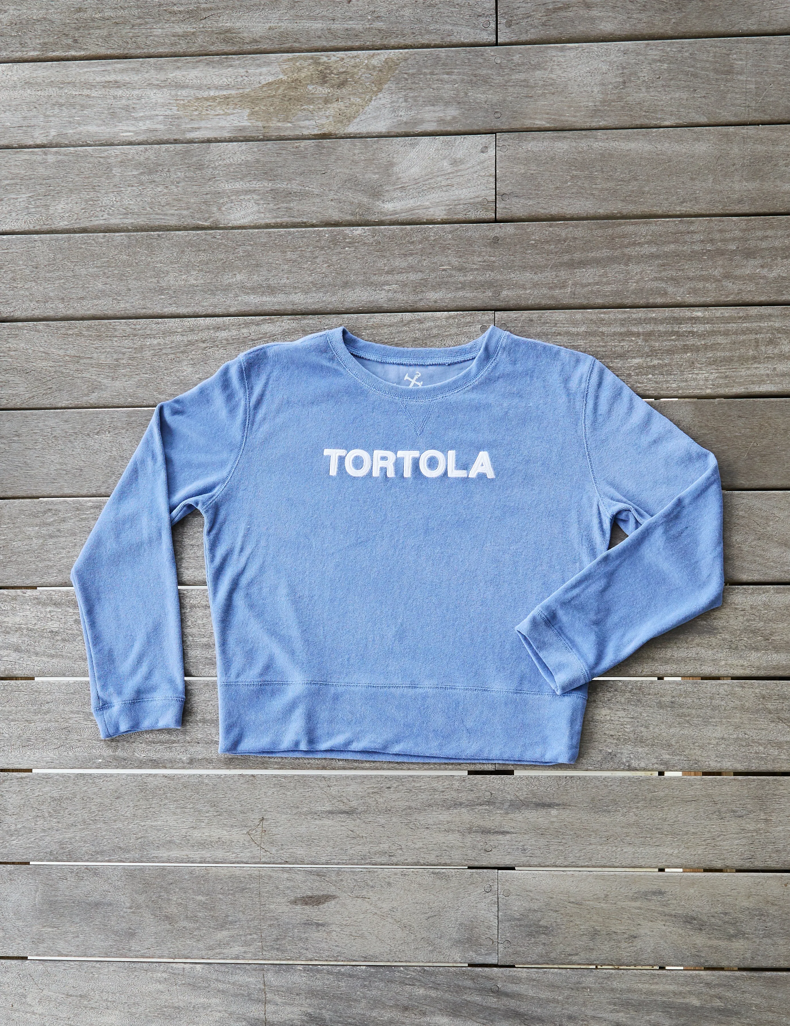 Tortola Applique Ultimate Beach Sweatshirt - Topside Blue