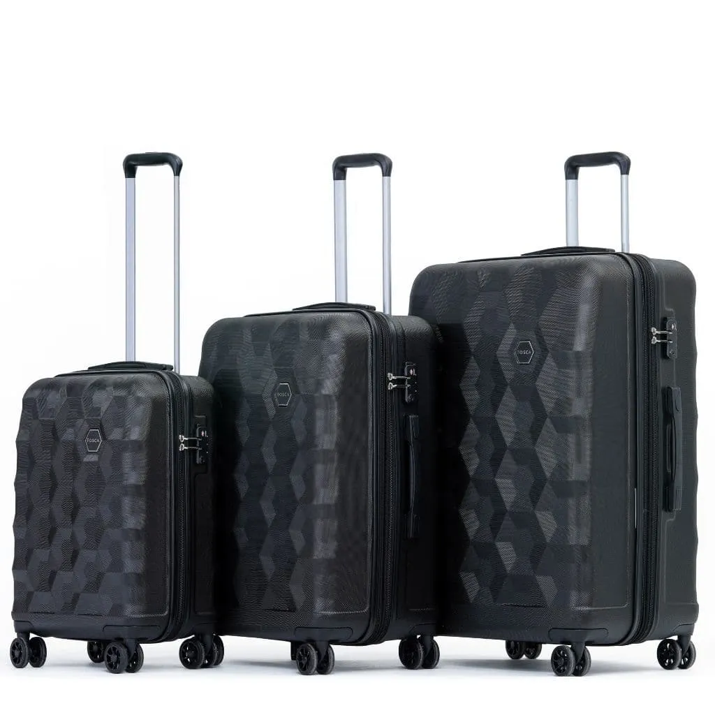 Tosca Bahamas 3 Piece Hardsided Suitcase Set - Black