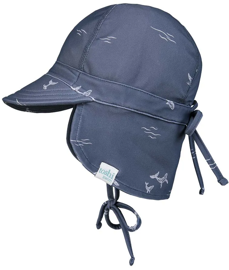 Toshi Swim Baby Flap Cap Classic Whales