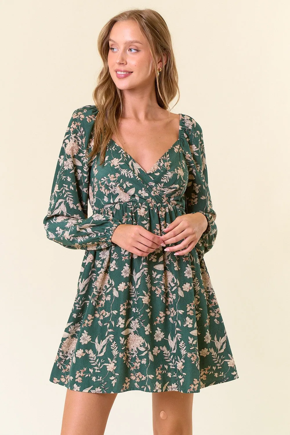 Tossing Petals Floral Mini Dress