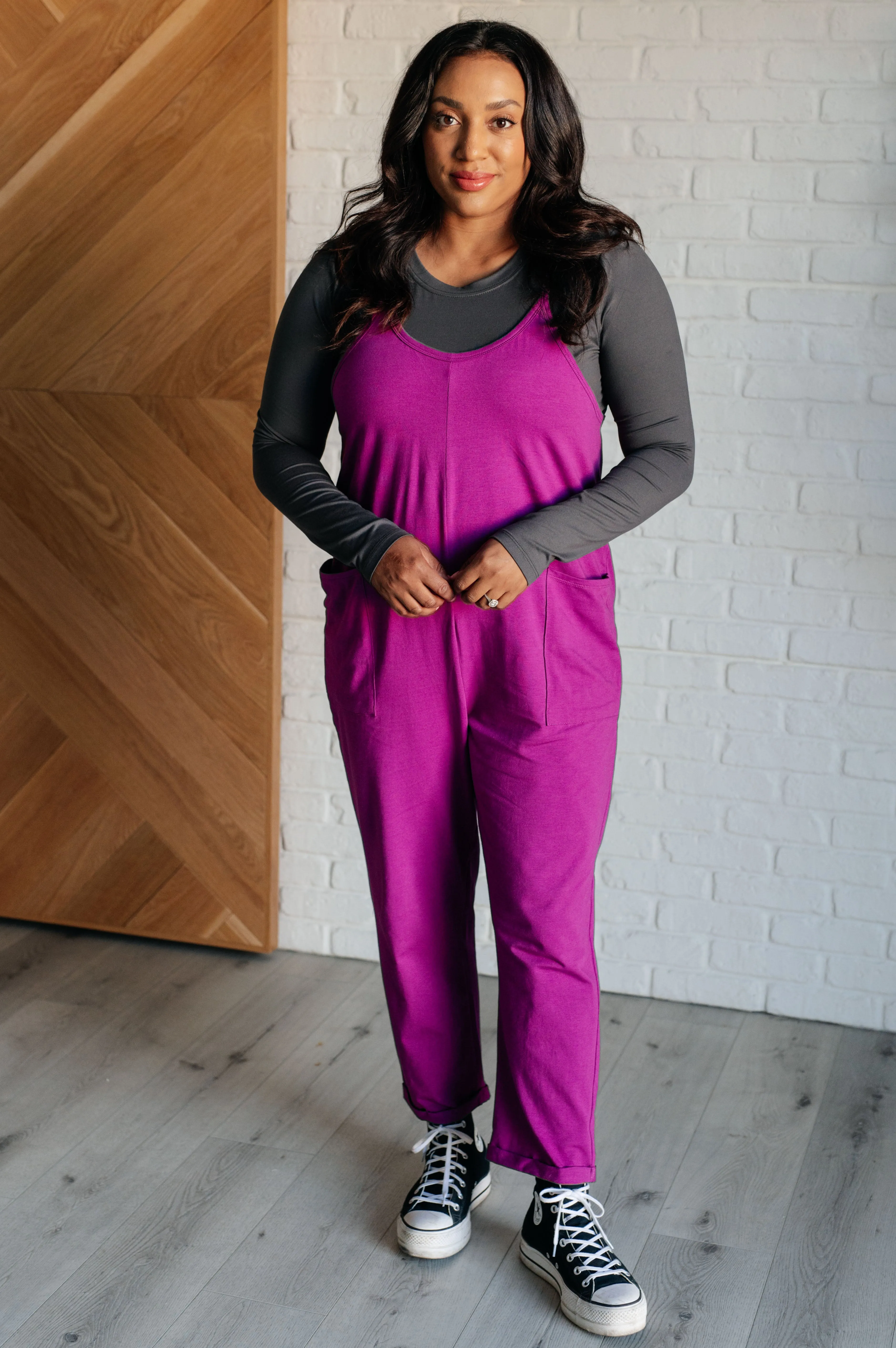 Totally Me Spaghetti Strap Jumpsuit in Light Plum - 11/13