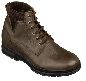 TOTO - K84016 - 2.8 Inches Taller (Chocolate Brown) - High Top Work Boots