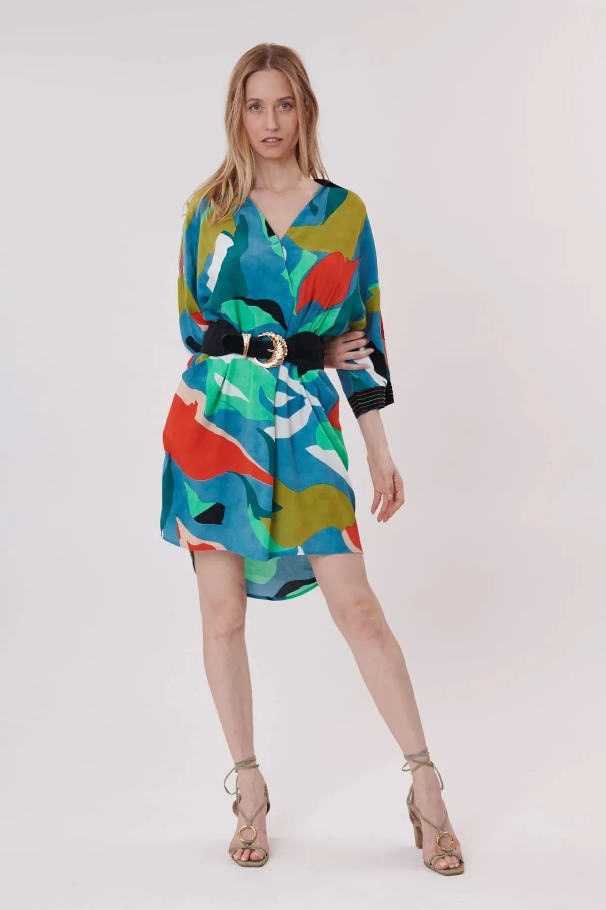 Touareg Abstract Dress - Teal