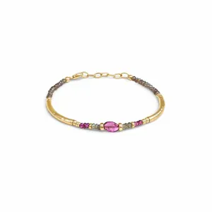 Tourmaline Gold Filled Beaded Bracelet