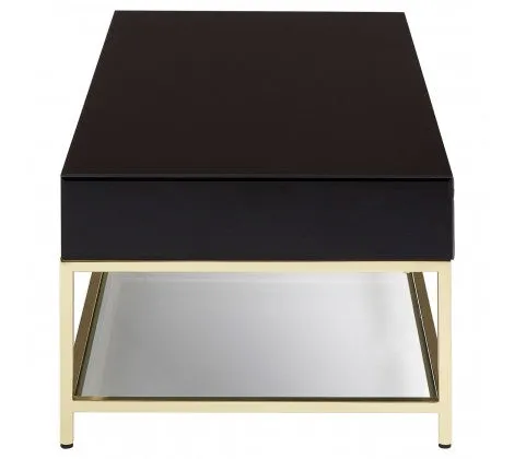 Townhouse Black and Gold Finish Coffee Table