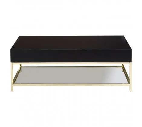 Townhouse Black and Gold Finish Coffee Table